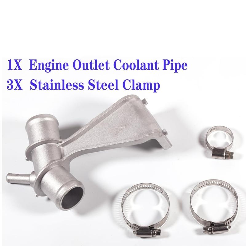 High Performances Aluminum Coolant Pipe with 3 Hose Clamps 1657722H02 Air Intake Cooling Tube with Clip Set for Vehicle