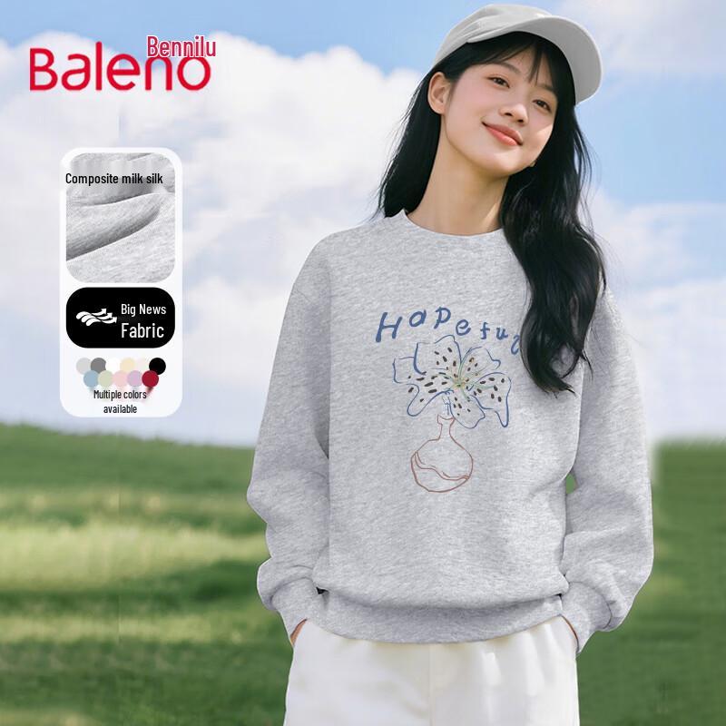 Baleno Damen Milchseide Langarm Rundhals Sweatshirt