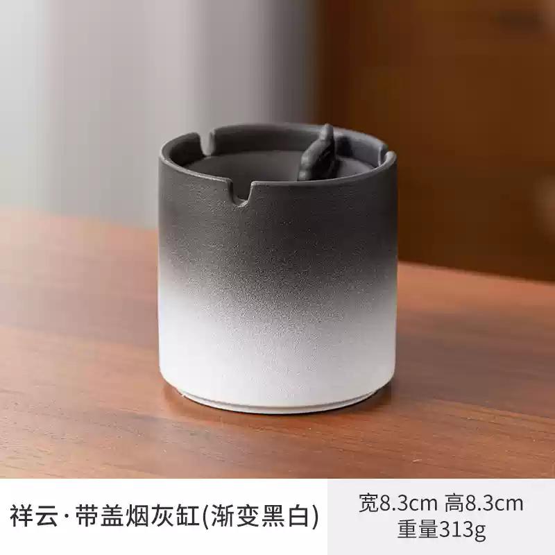 ashtray anti-odor and anti-smoke ashtray Creative home living room anti fly ash smoke smell covered office Ceramic ashtray