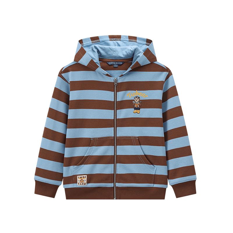 Teenie Weenie Kids Striped Bear Zipper Hoodie