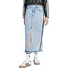 adidas X Ksenia Schneider Lockerer Vintage-Stil Denim Maxirock Damenröcke Hellblau IW5665