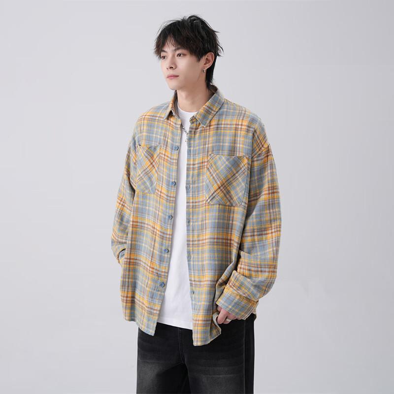 Wassup Sohot Men's Plaid Long Sleeve Shirt Jacket