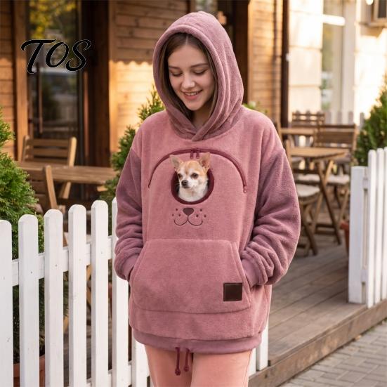 Felpa con Tasca Accogliente per Animali Gatto con Tasca, Felpa Trasportino per Cane e Gatto, Felpa con Cappuccio, Tasca Riposante Confortevole Canguro