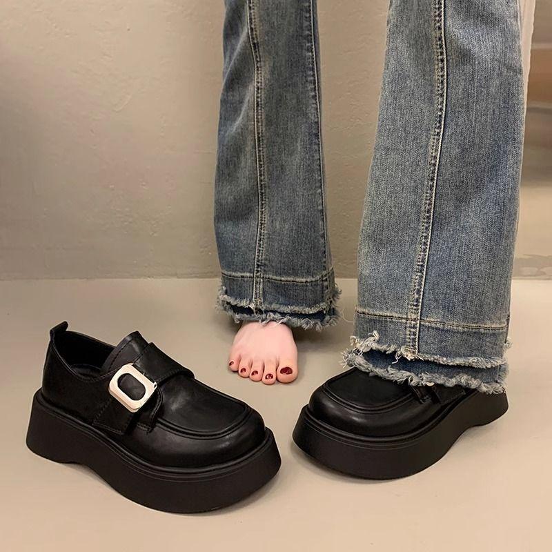 

Женские лоферы с круглым носком, коричневые туфли на платформе, женские туфли-лодочки, люксовый бренд, популярные на акции, Y2k шик и элегантность, распродажа к отпуску 40