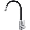 Flexible Kitchen Faucet with 2 Spray Modes Single Handle Kitchen Sink Mixer Tap Black High Spout 360° Swivel