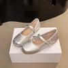 New versatile square head pleated word with soft bottom flat bottom shallow mouth ballet Mary Jane women's single shoes