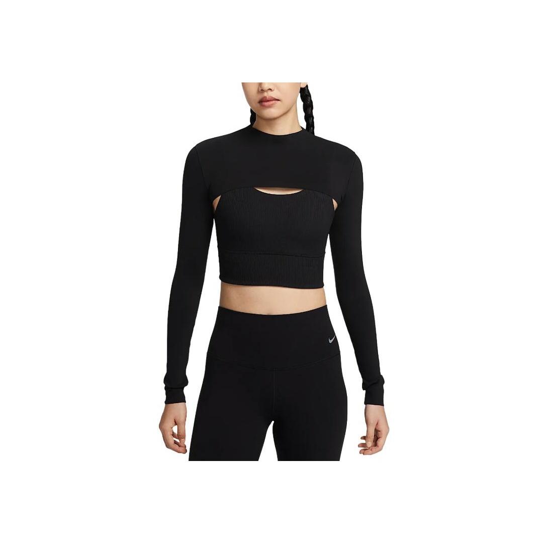 Nike Zenvy Dri-Fit Быстросохнущий Пуловер с Длинным Рукавом Модный Женский Топ Черный HJ1862-010 XXL