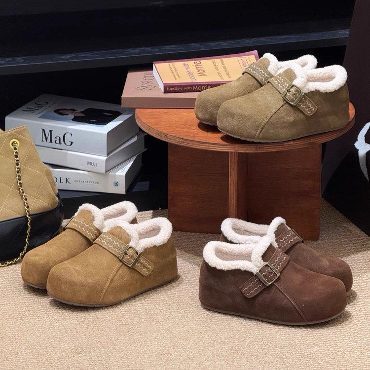 Thick-soled inner height-increasing Boken shoes women's 2025 new autumn and winter women's shoes fleece warm wool cotton shoes snow boots