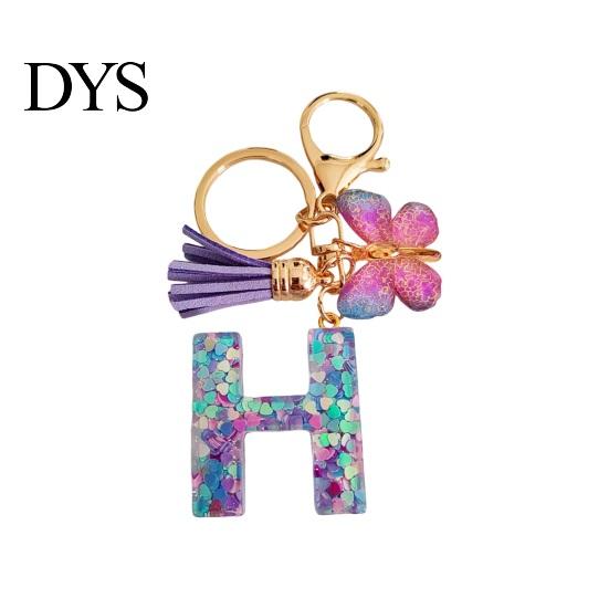 Mobile Phone Charm Butterfly Initial Letter Keychain Pendant Exquisite Practicality Backpack School Relief Craftsmanship Bag Decoration Purple