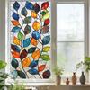 Window Privacy Film Stained Glass Floral Decorative Window Clings Colorful UV Blocking Static Glass Decals for Bedroom Living Room
