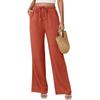2026 New Bohemian Style High-Waisted Solid Color Wide-Leg Pants for Summer Beach Vacation Casual Wear