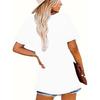 Womens Oversized Round Neck Short Sleeve T Shirt Loose Fit Summer Casual Comfortable Layering Top