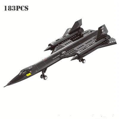 183 ks Vojenský průzkumný letoun SR-71 Blackbird malé technické kostky, sběratelské hračky z kostek pro Halloween, vánoční dárky
