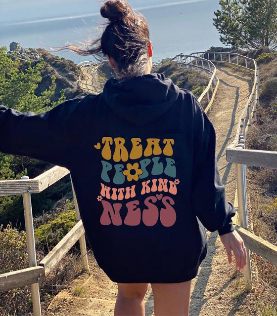 Damen Plus Size Sweatshirt mit doppeltem Kapuz mit Kordelzug und Buchstabenaufdruck, gefüttert