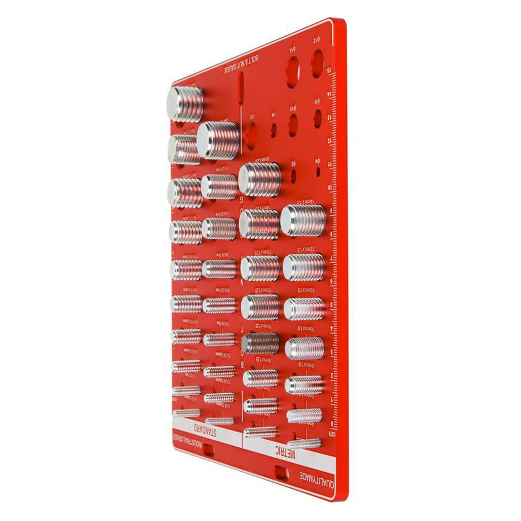 Nut and Bolt Screw Checker, 34 inch and Metric Nut and Bolt Identification Gauge