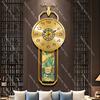 New Chinese-Style Brass Wall Clock,Elegant Living Room Decoration,Creative Jiangshan Chart Wall-Mounted Silent Quartz