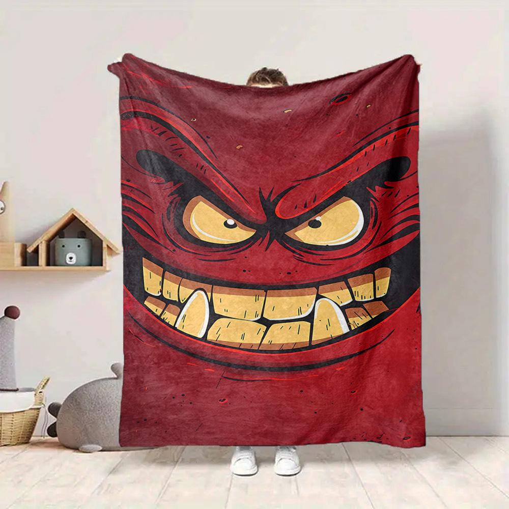 

1pc Eyes Teeth Blanket, Lightweight Flannel Blanket For Sofa, Bed, Travel, Camping, Living Room, Office, Couch, Chair246 130cmx150cm