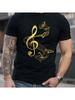 T-Shirt Y2k Music Note T Black/Golden