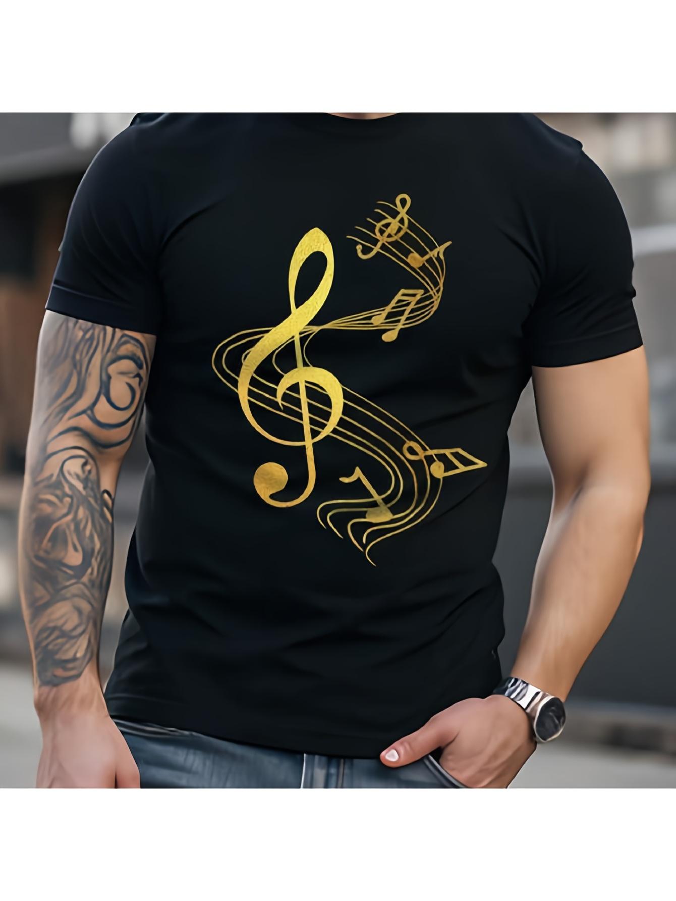 

T-Shirt y2k Music Note T Black/Golden S