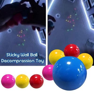 Stress Reliefer Decompression Ball Fluorescent Sticky Target Balls Sticky Wall Ball Pressure Reliefer Toy
