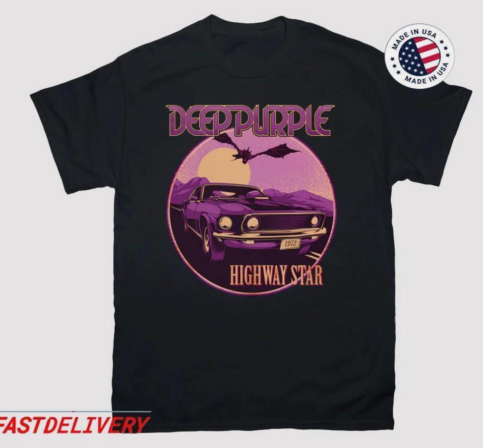 Deep Purple TShirt Short Sleeve Black Unisex T Shirt S5XL Unisex T-Shirt XXL