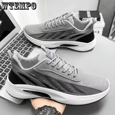 Duże Lekkie Sznurowane Męskie Buty Sportowe Oddychające Wszechstronne Antypoślizgowe Odporne na Ścieranie Codzienne Trampki