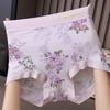 Women Flowers Panties Mesh Mid-Rise Briefs Breathable Skin Friendly Underpants Plus Size Stretch Underwear