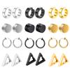 1 Pairs Fake Ear Clip Hoop Earrings for Men and Women Stainless Steel Painless Non Piercing Fake Earrings Jewelry Gifts