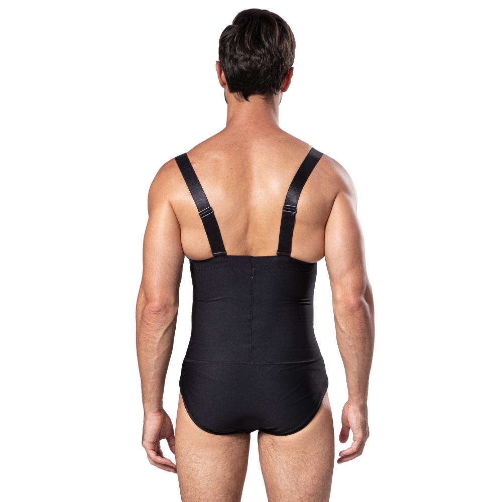 SYPNK03 High Waist Mens Shapewear Compression Tummy Control Briefs With Anti Rolling Suspenders