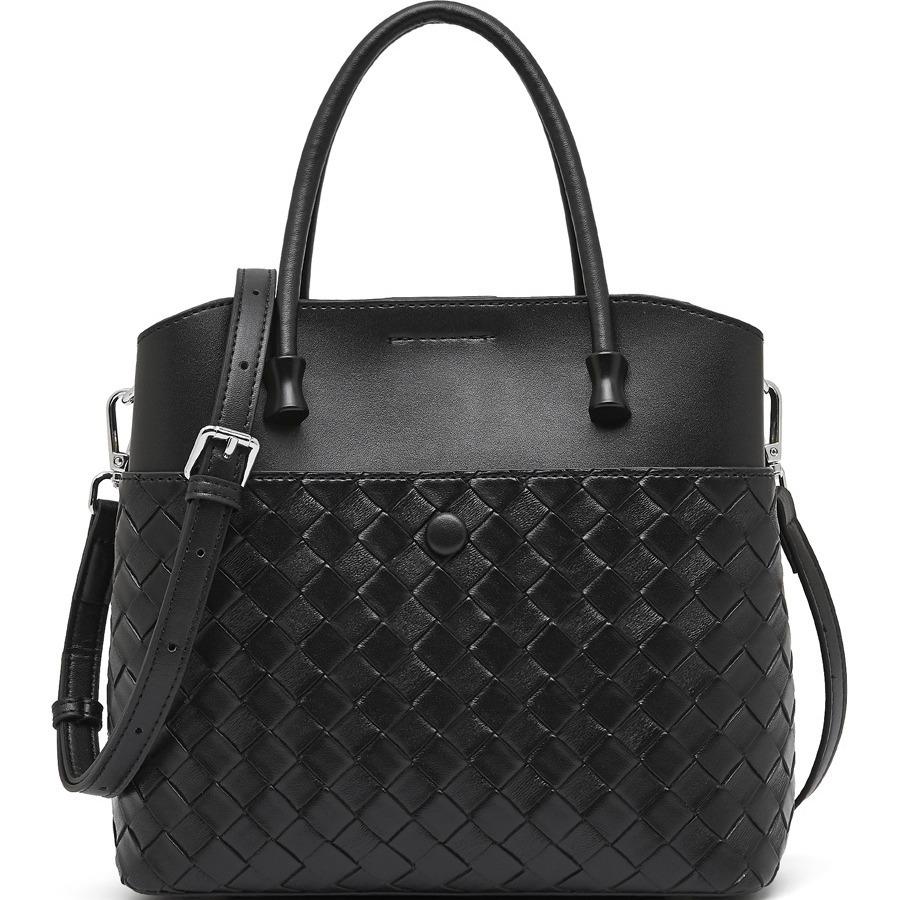 Leather Woven Women's Bags New Large-capacity Trendy Shoulder Handbags Versatile Commuter Tote Bags Bucket Bags