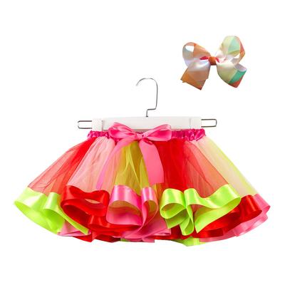 Mädchen Kinder Party Tanz Ballett Kleinkind Baby Kostüm Rock + Schleife Haarnadel Set
