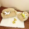 1:12 Dollhouse Miniature Sofa Chair Soft Single Sofa Double Sofa With Pillow Trendy Toys Doll Home Furniture Decor Toy