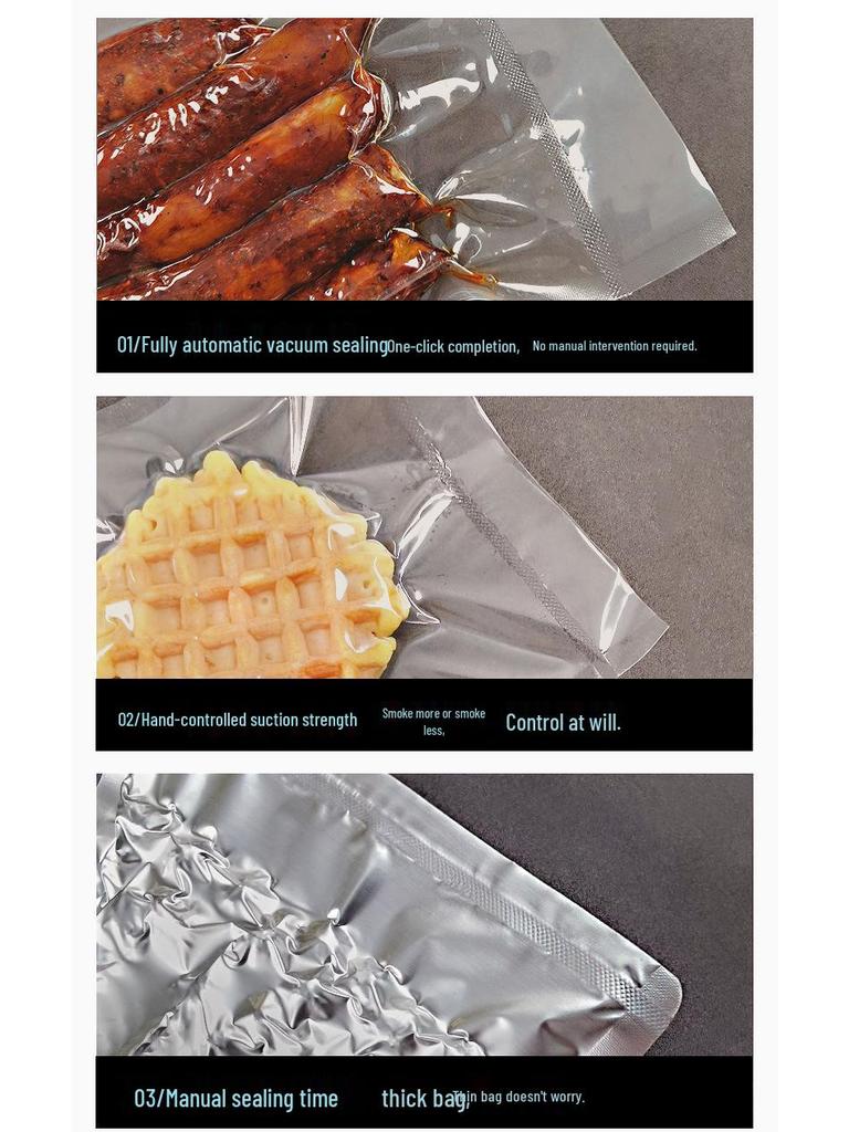 Compact Food Vacuum Sealer, 5mm Sealing Width, Ideal for Plastic Bags and Household Use, Free Shipping