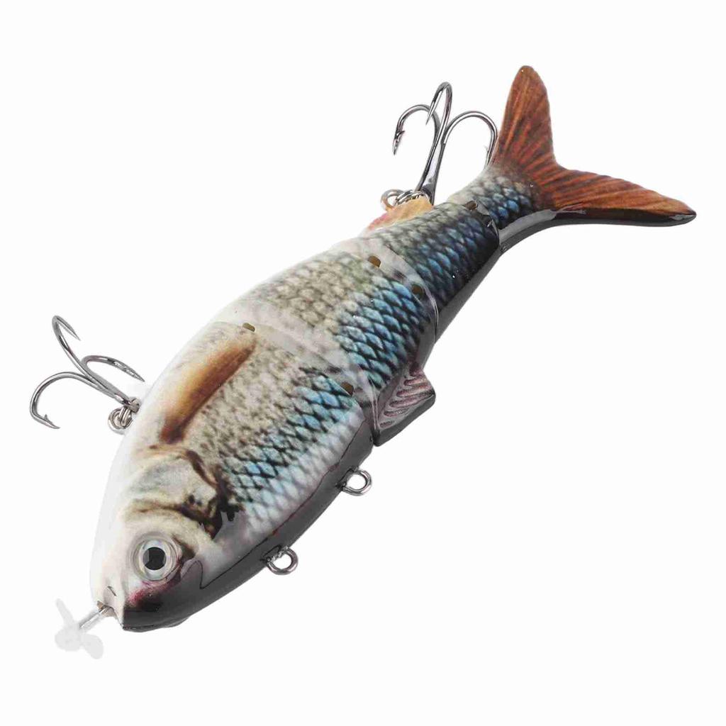 Robotic Swimming Lure Multi Jointed Rechargeable Electric Fishing Lure with Green LED Light