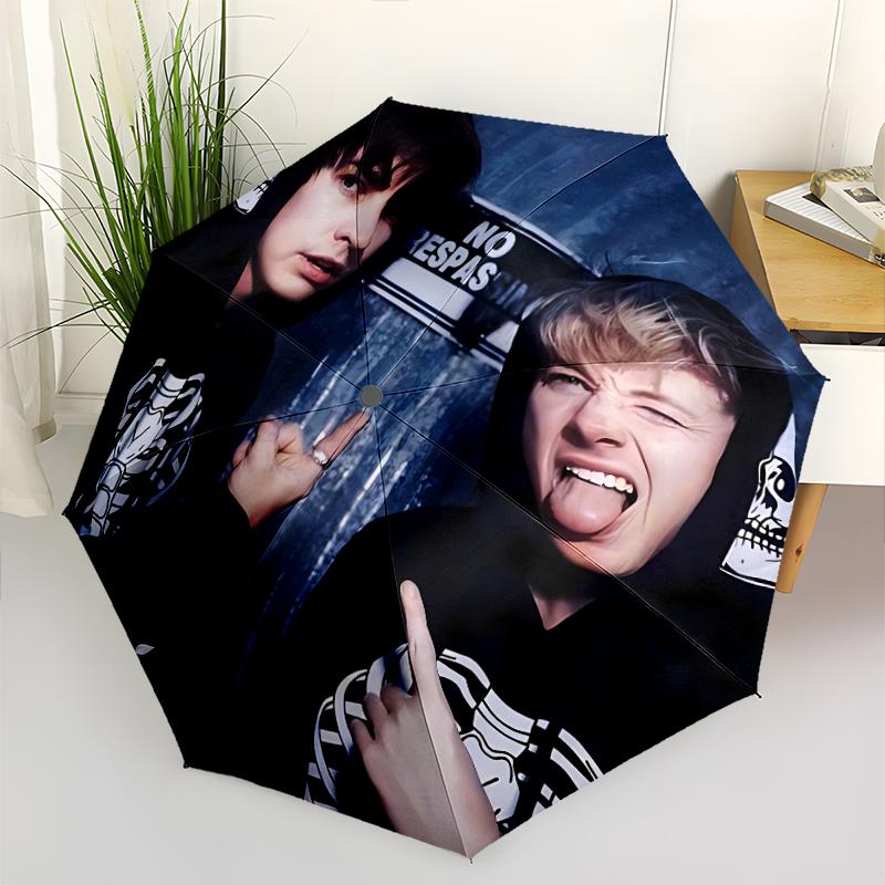 Sam and Colby Print Automatic Umbrella, 8 Rib Iron Frame, Plastic Handle, Suitable for Outdoor Travel &Daily , Ideal Gift