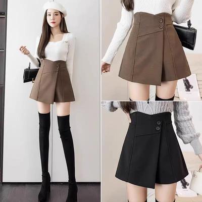 Women's 2024 Spring High-Waist Button A-Line Skort - Fashionable, Casual, and Slim-Fit Shorts Skirt.