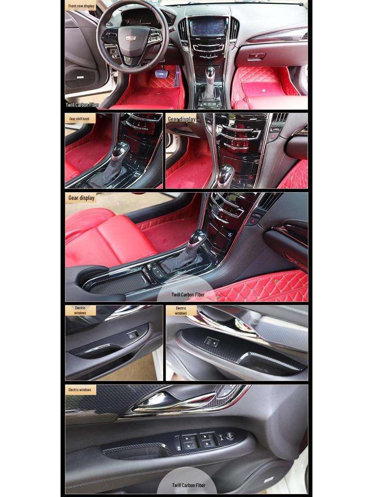 3D Peach Wood Carbon Fiber Interior Trim for 2014-2017 Cadillac ATS