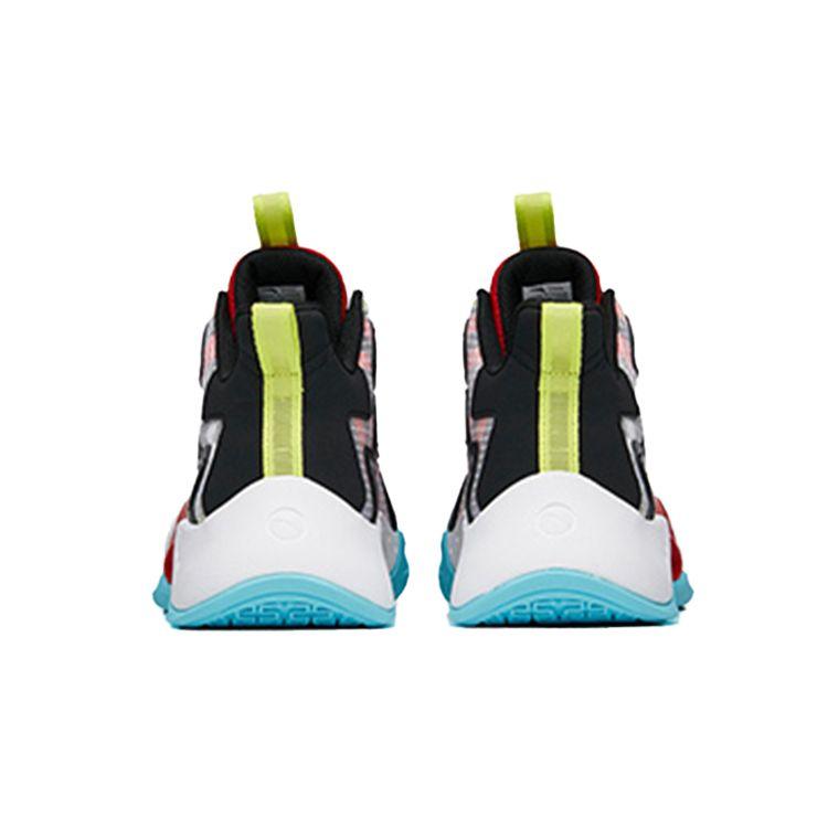 Anta Jugend Kinder Mesh Mid-Top Basketballschuhe Kinder Basketballschuhe Schwarz Silber Rot 312231111-4