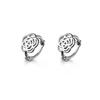 PONYKISS  Silver Colorful Rose Cute Plant Stud Earring for Women Minimalist Fine  Piercing Screw Bead Accessories