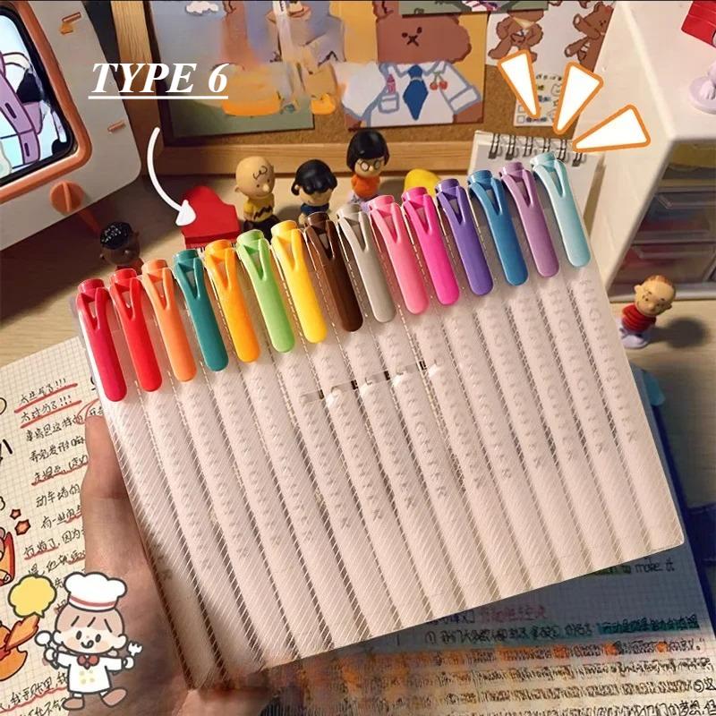 

Набор двухсторонних ручек-хайлайтеров 5/15/25 цветов, флуоресцентные маркеры для рисования, ручки-хайлайтеры, художественные, милые цветные ручки