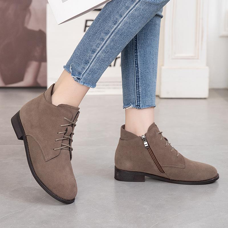 Fashion GKTINOO Women Chelsea Boots 2025 Autumn Winter New Genuine Leather Fashion Casual Shoes Women Cow Suede Lace-up Ankle Boots