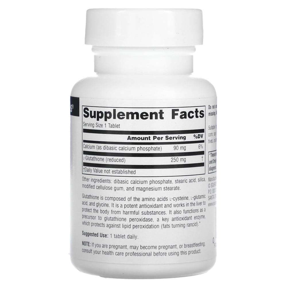 Source Naturals Reduced Glutathione 250mg, 60 Tablets
