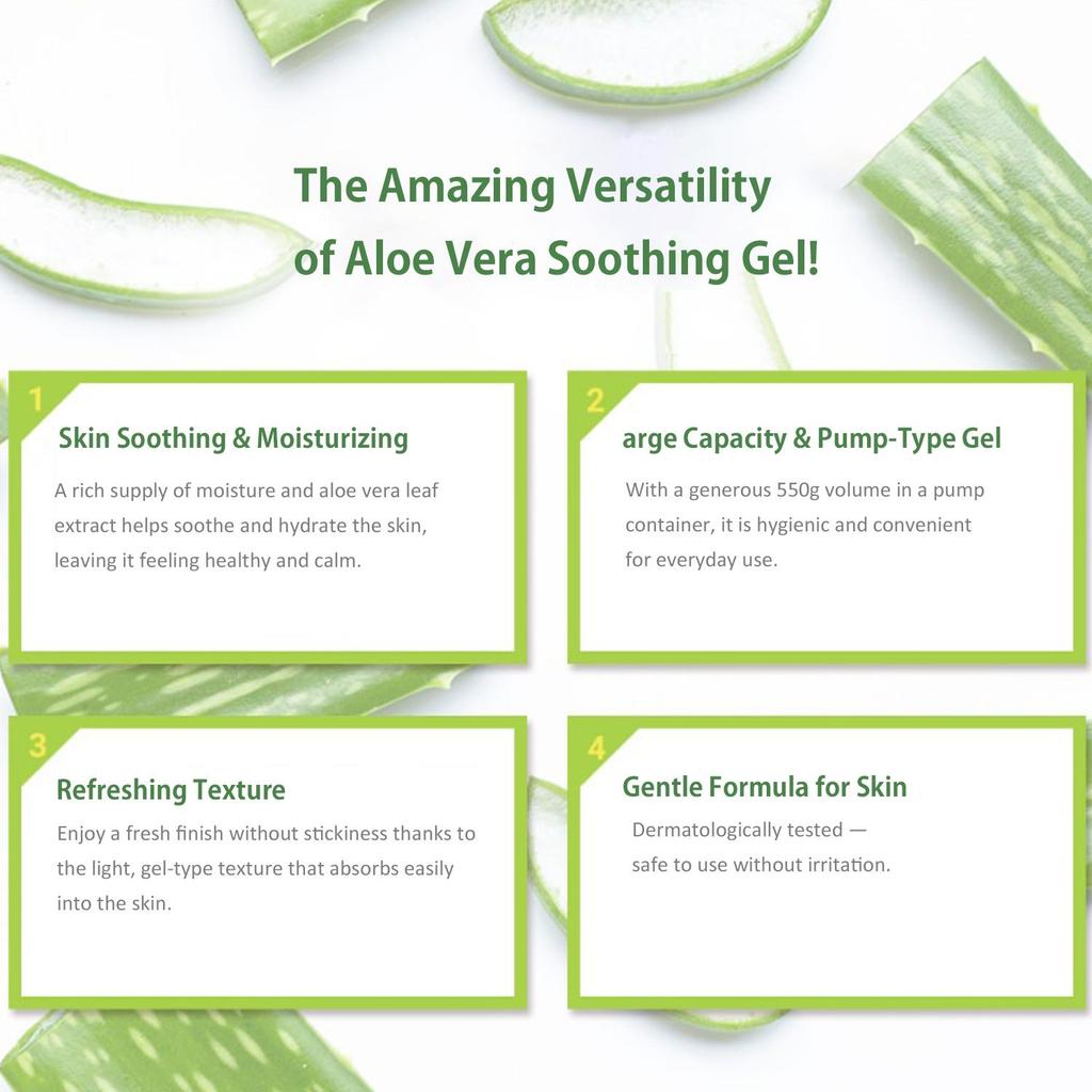 Fromnature 99% Aloe vera Soothing Gel Fresh (550g  19.4 oz) Pump Type