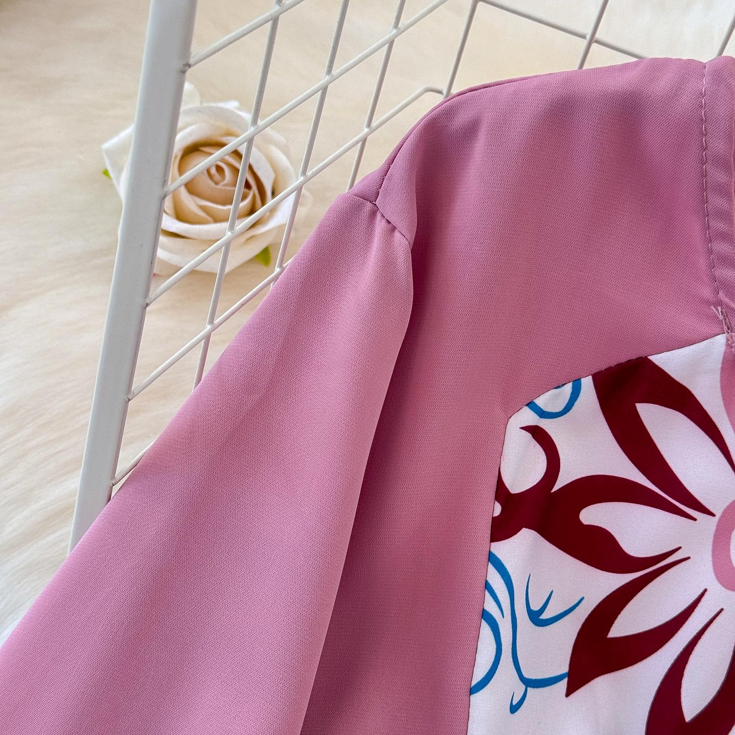 Осеннее винтажное женское длинное платье в стиле пэчворк с принтом — фото 10