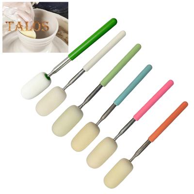 1/3Pcs Telescoping Pottery Sponge Stick Stainless Steel Handle Absorbent Long Pottery Cleaning Sponge Tall Narrow Pottery Water Removal Tools