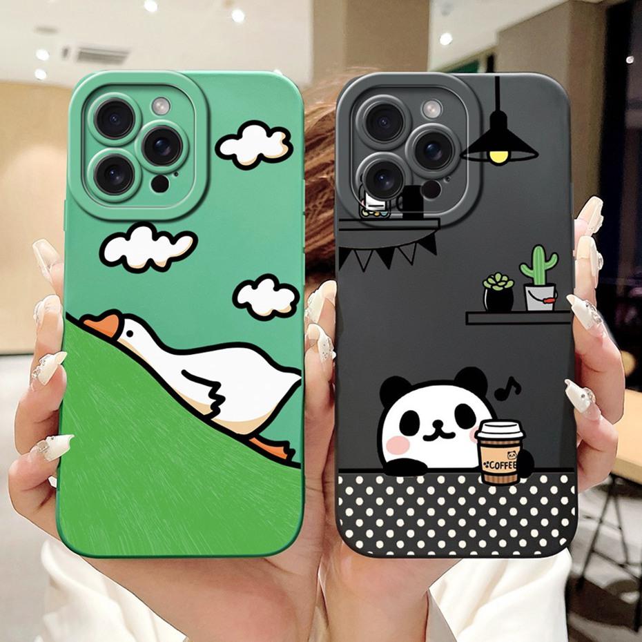 Objektiv-Schutzhülle für iPhone 15 Pro Max iPhone15 15Pro Niedlich Lustig Cartoon-Stil Gelee Silikon Weiche Handyhüllen