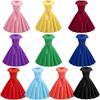 Vestido Vintage de Verano para Mujer con Cinturón Manga Corta Cuello en V Elegante Retro Oscilante Vestidos de Fiesta