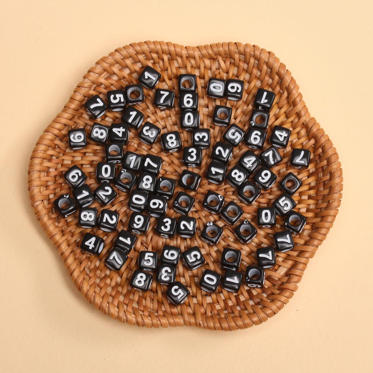 

80 шт. 5,5 мм свободные квадратные кубические акриловые бусины красочные модные аксессуары для бисера DIY браслет ожерелье брелок для изготовления ювелирных изделий ручной работы номер