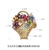 Stylish Crystal Flower Flower Basket Brooches Vintage Brooches Pin Elegant Coat Jewelry Coat Decoration