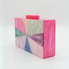 Clutch Chain Shoulder Acrylic Crossbody Vintage Patchwork Fashion Evening Bag Handbag Parties Square Bags Women Jeweled Big Mrs